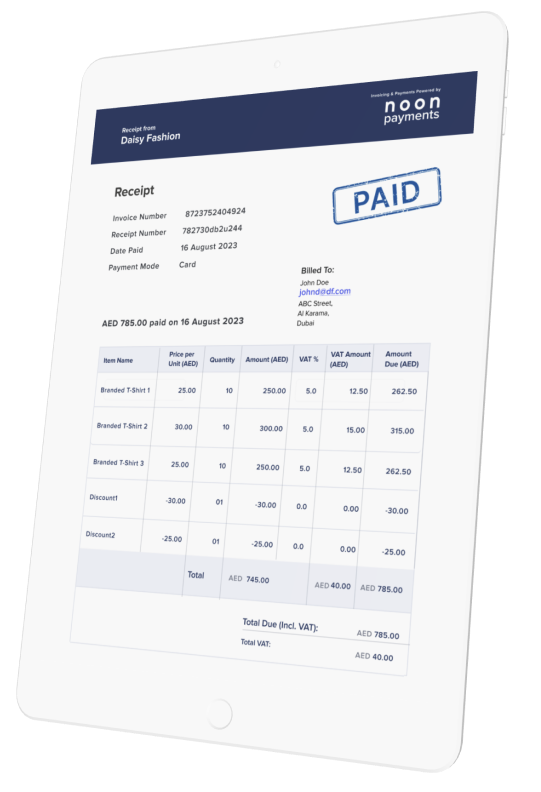 Tab invoicing