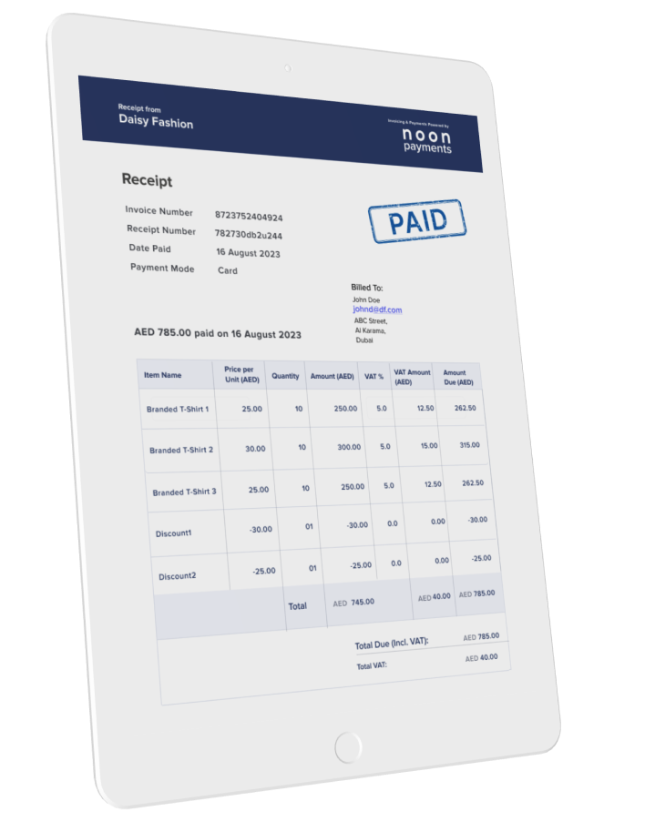 Tab invoicing 